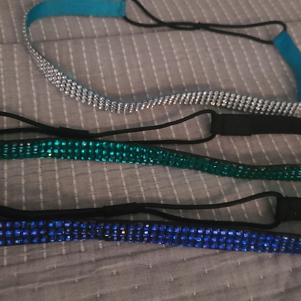 3 bling rhinestone headbands